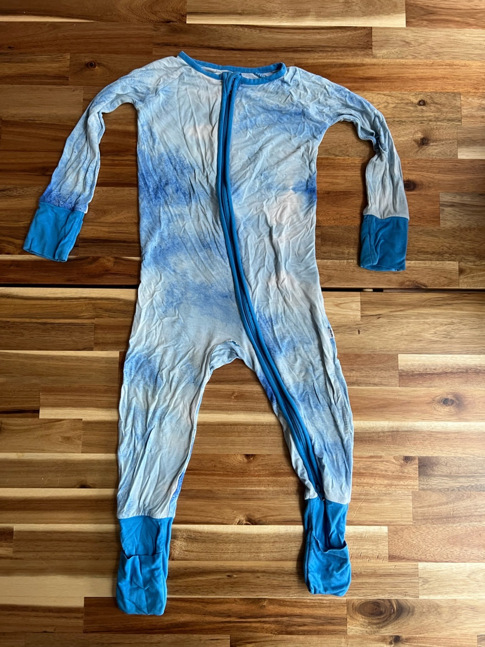 Little Sleepies Blue Tie-Dye Footed Pajamas